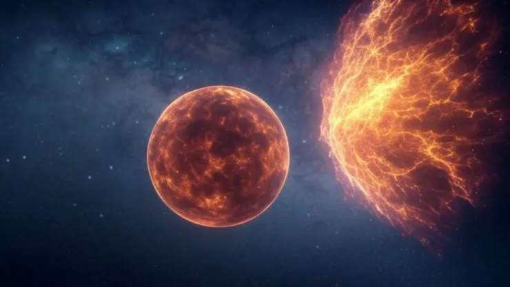 (Imagen generada con inteligencia artificial) La explosión que generaría una nueva estrella.