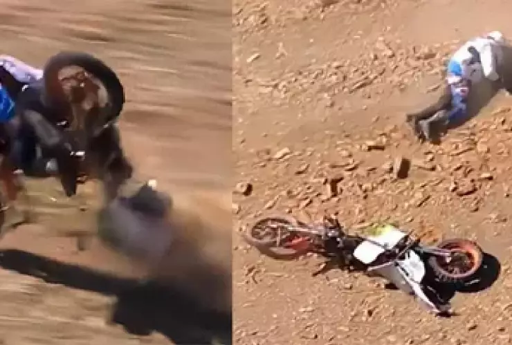 Brutal accidente en Rally Dakar_ Competidor parte la moto en dos y fue rescatado por otro piloto.jpg