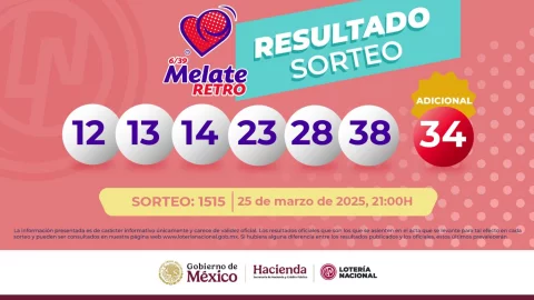 RESULTADO LOTERIA NACIONAL MELATE RETRO 25 DE MARZO DE 2025