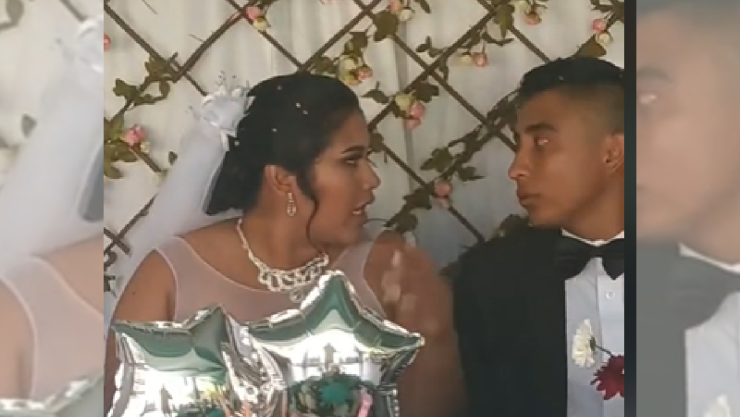 Video Casados discuten en plena boda, pero se besan al ser grabados