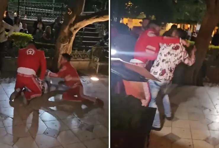 Riña Jardín de la Unión, Guanajuato Mariachis contra troqueros, 2 marzo 2025.png