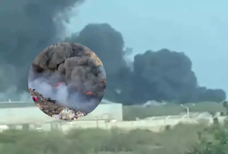 Se incendia basurón Piggy Back en Culiacán .jpg