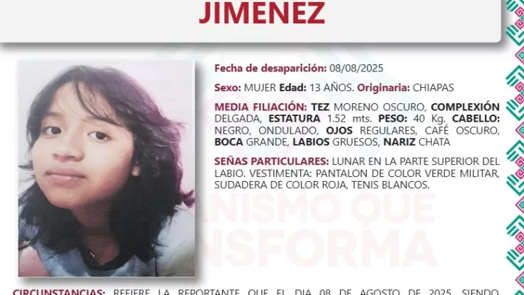 Britzi Kaori Sánchez desaparecida Comitán Chiapas