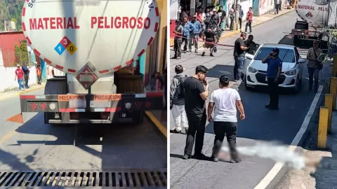 El conductor de la pipa fue retenido mientras se realizan las investigaciones