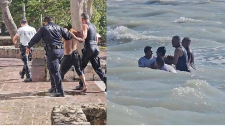 VIDEO: Ladrón intenta escapar nadando por la Bahía de Chetumal y es alcanzado por la justicia