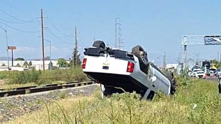 Volcadura en Delicias.