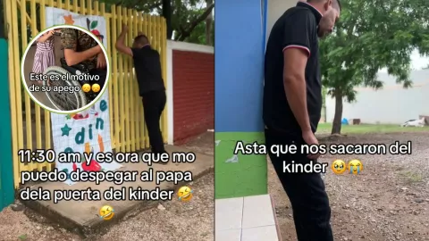 Padre llora a su hija en primer día de clases en Guamúchil, Sinaloa. .jpg
