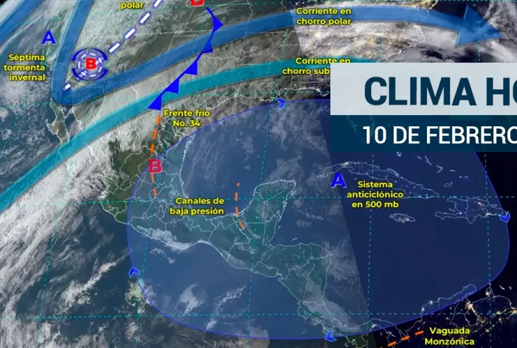 Clima hoy 10 de febrero será helado debido al frente frío 34 y a la séptima tormenta invernal
