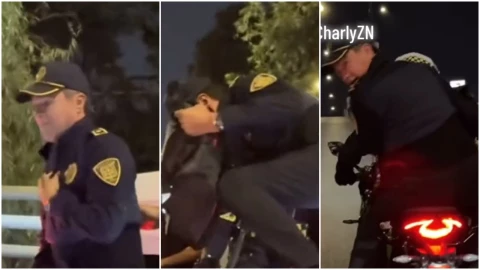 El cantante fue apoyado por policías de tránsito.