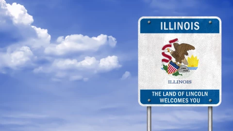 Letrero de entrada al estado de Illinois