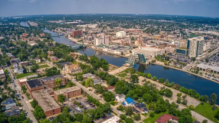 el bonito paisaje urbano de Joliet en Illinois