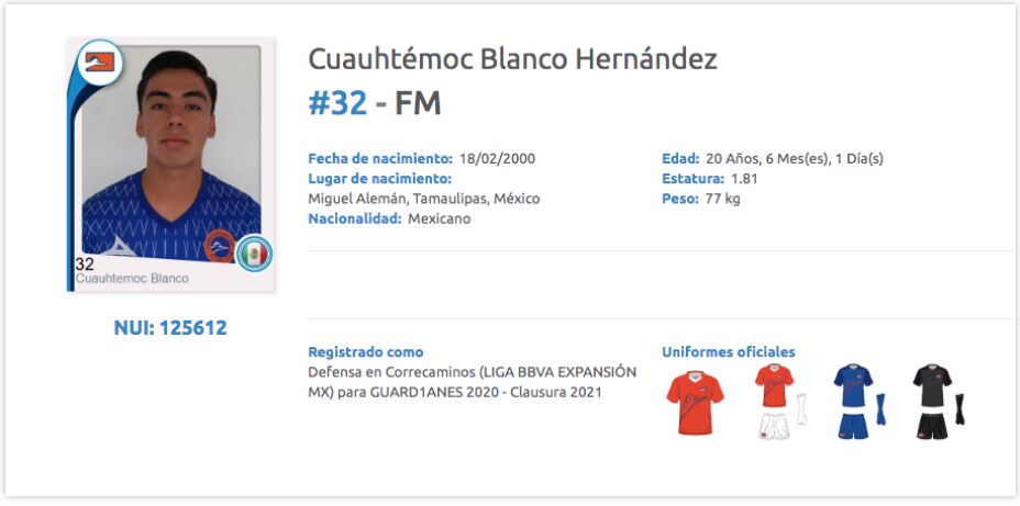 Cuauhtémoc Blanco fue registrado por el Correcaminos