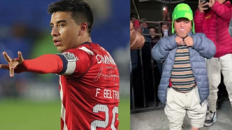 nene beltrán celebra gol como medio metro