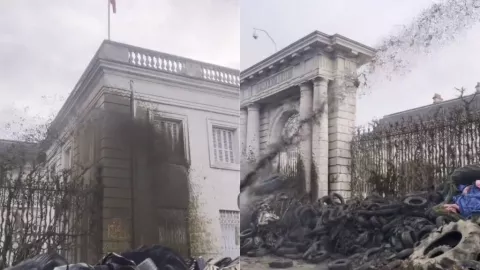 Arrojan estiércol en Francia