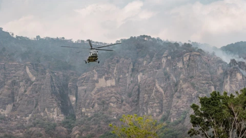 Suman 180 hectáreas afectadas por incendio en el cerro del Tepozteco.