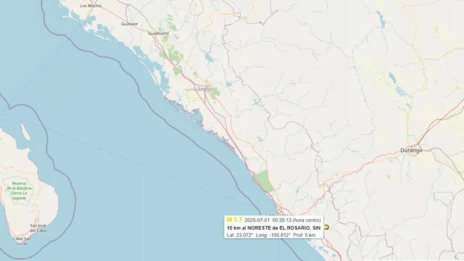 Sismo en Sinaloa