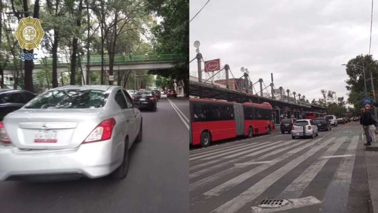 Calles con autos en la CDMX.