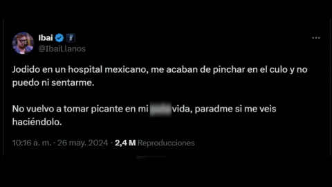 La publicación de Ibai Llanos sobre su experiencia.jpg