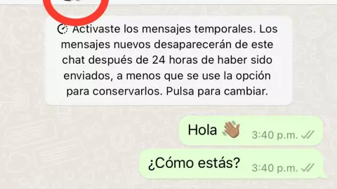 ¿Cómo se ven los mensajes temporales en WhatsApp?