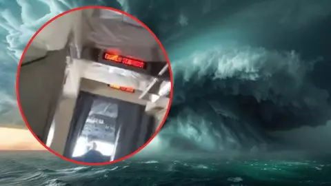 Avión atrapado en huracán