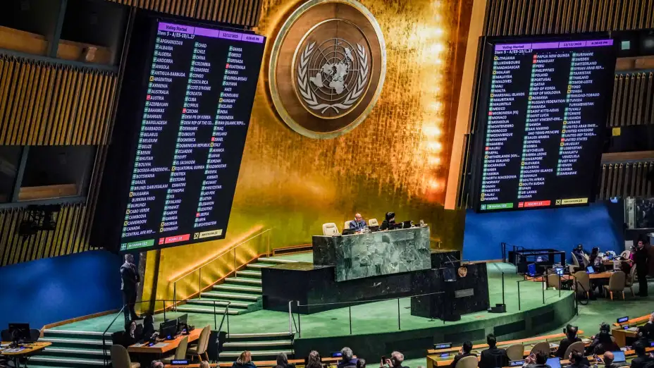 Votación en la ONU sobre el conflicto Israel-Hamás.