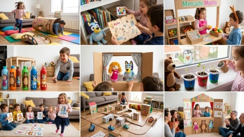 Juegos Masha y el Oso y Bluey