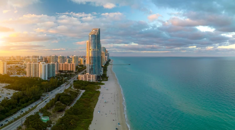 Vista de una playa en Florida