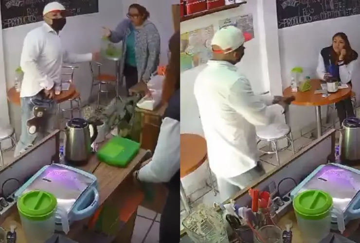 Sujeto saltando un local en Ecatepec