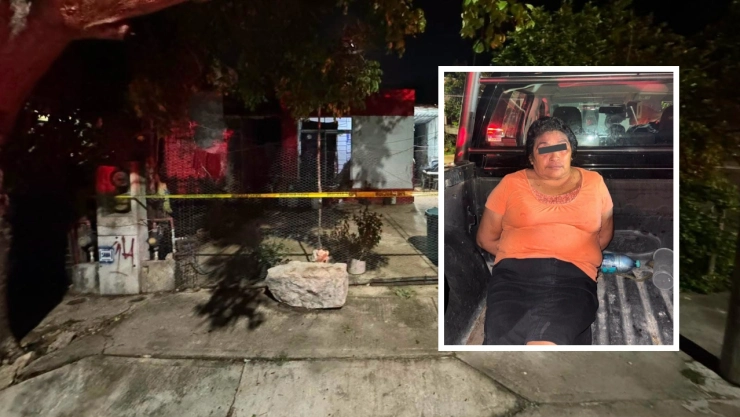 Mujer ataca con cuchillos a su hijastro en Umán y termina detenida
