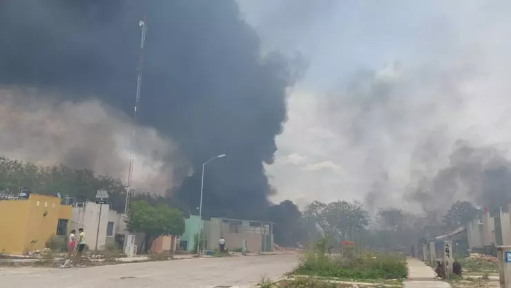 Reportan incendio en Dzoyolá, toma tus precauciones
