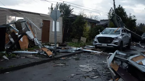 Así sucedió el tornado en Puerto Varas, Chile.