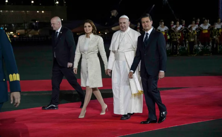 Llegada del Papa Francisco a México.