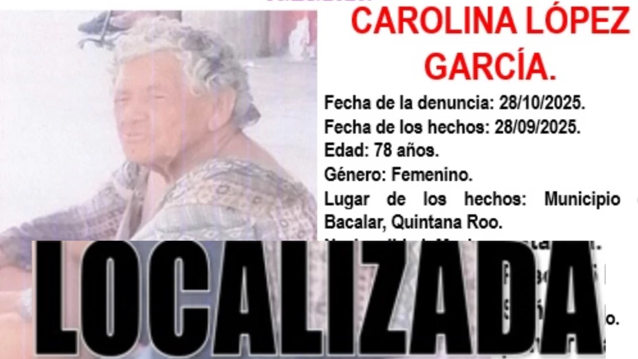 Desactivan búsqueda: Tras casi 2 meses desaparecida en Bacalar, localizan a Carolina López García; esto se sabe