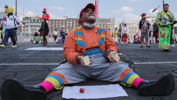 Manifestación de payasos
