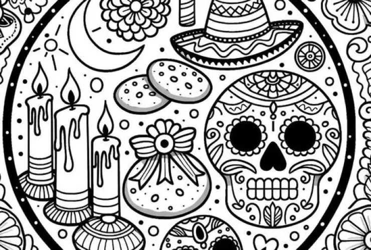 Imágenes de Día de Muertos para imprimir y colorear