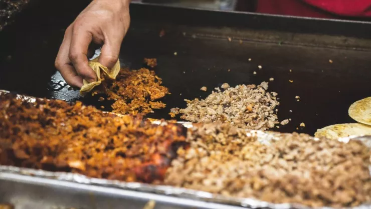 Tacos comida callejera México