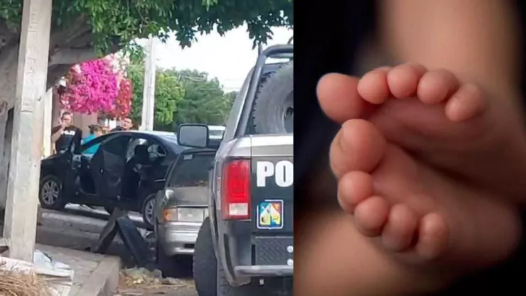 Auto donde bebé murió asfixiada en Ciudad Obregón, Sonora.