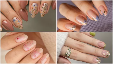 estampados florales - diseños de uñas para primavera 2026