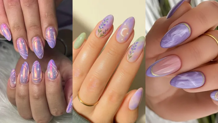 uñas lilas
