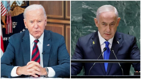 Joe Biden y Benjamín Netanyahu.