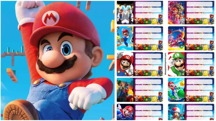 etiquetas de cuadernos super mario bros