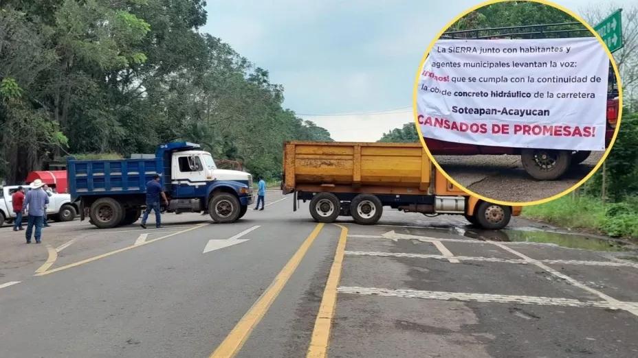Bloqueo carretera del Golfo Veracruz