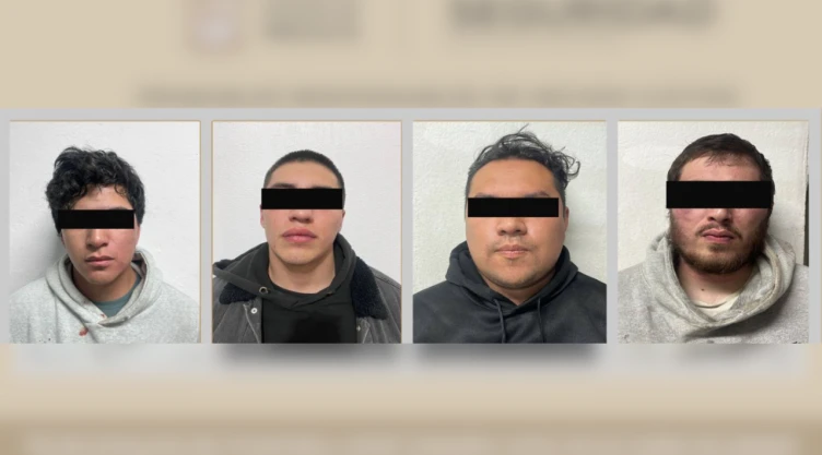 cuatro detenidos por robo de vehículo en naucalpan, estado de méxico; ficha difundida por la secretaría de seguridad ciudadana mexiquense