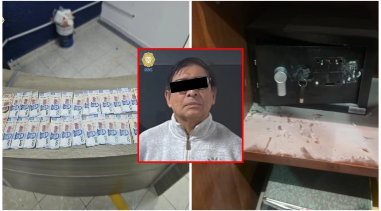 Detienen a cocinero por robo de caja fuerte en oficinas del CEN del PRI en CDMX.