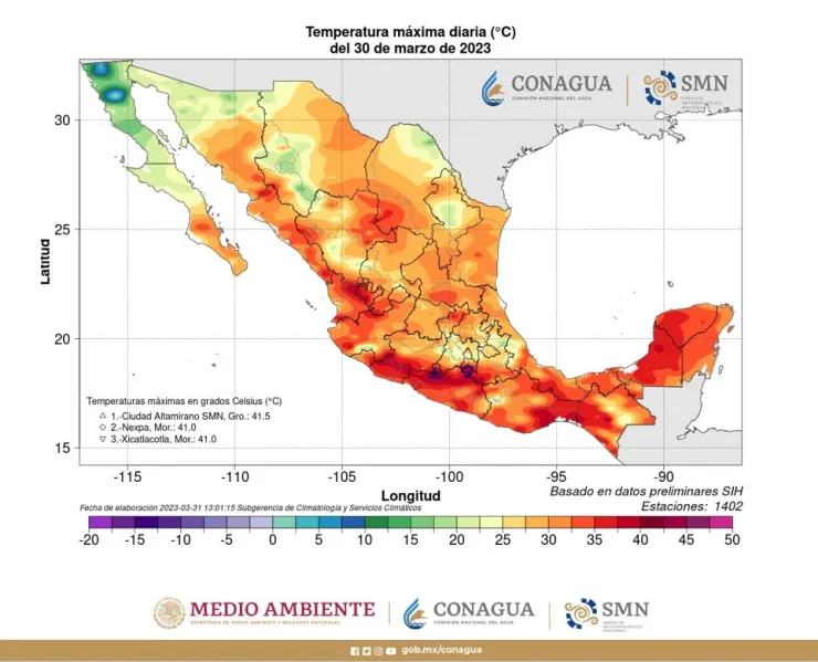 Clima en México 1 de abril