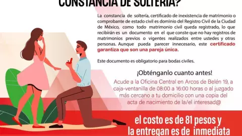 Constancia de soltería en CDMX