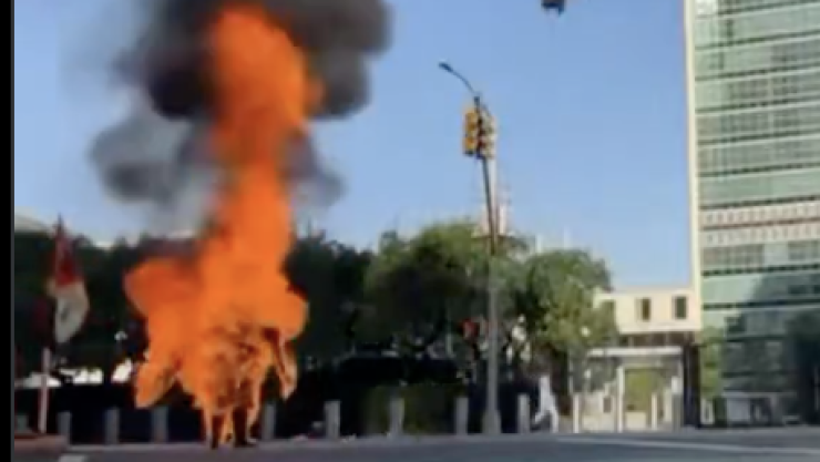 Hombre incendiado