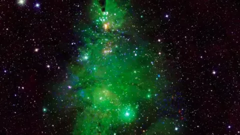 ¡Sorprendente! NASA capta un árbol de Navidad en el Espacio