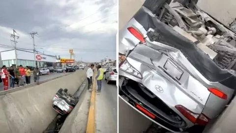 Camioneta sale volando hacia canalización en blvd Casa Blanca 2.jpg