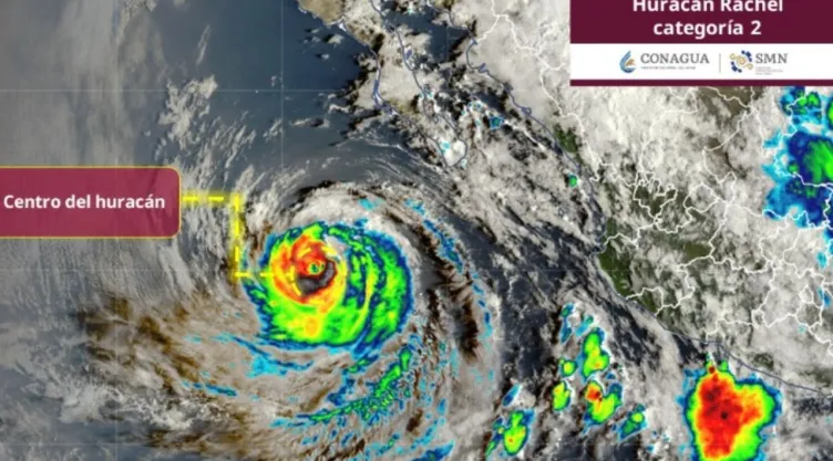 Huracán Rachel se intensifica a categoría 2: Trayectoria y estados con lluvias y oleaje alto